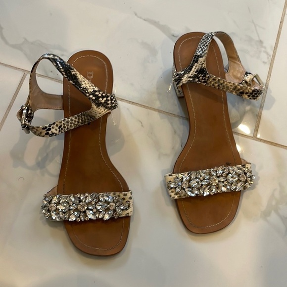 Dune London Jeweled Snakeprint Sandal - Picture 1 of 5